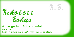 nikolett bohus business card